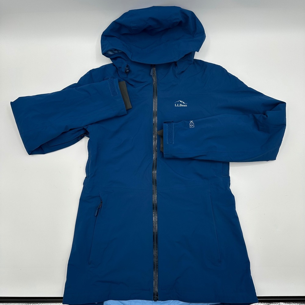 LL Bean TEK Waterproof Primaloft Insulated Jacket Blue Womens XS 503410 Hooded